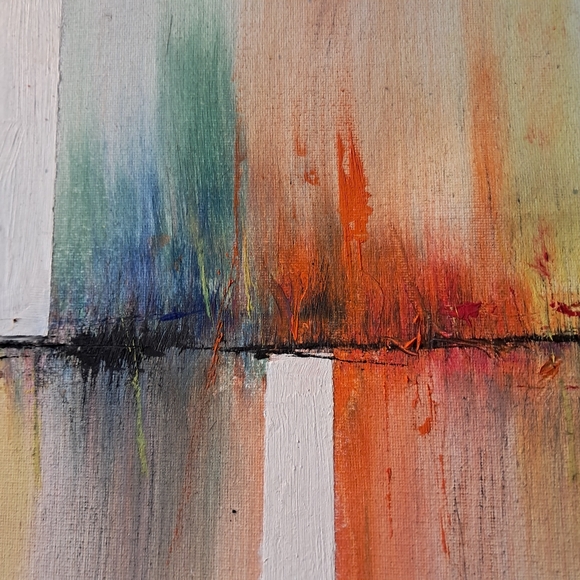 Hand Painted Canvas Oil Paint Colorful Abstract Modern Art - Picture 4 of 5